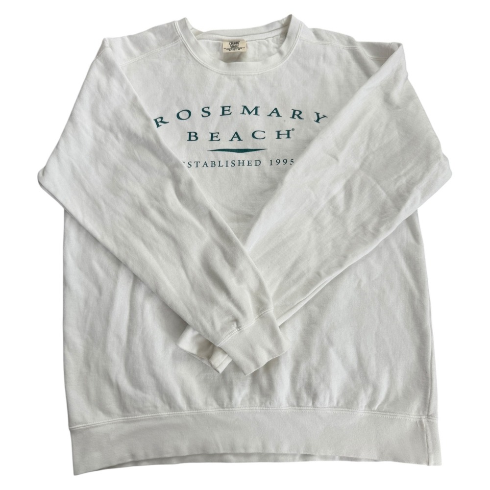 Rosemary Beach Comfort Colors Crewneck Sweatshirt White Unisex M‎